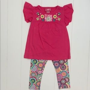 Flutter Sleeve Floral (Pink)